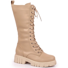 Damenstiefel, warme Stiefel, beige T.Sokolski