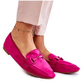 Wildleder-Loafer mit fuchsiafarbener Santi-Dekoration rosa