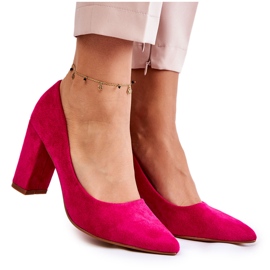 PS1 Klassische Wildlederpumps auf einer Bar Fuchsia Kendra rosa