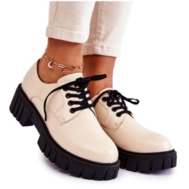 Modischer Lederschuh La.Fi 210013BE-PU Beige