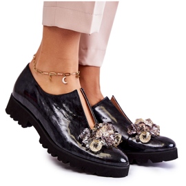 PA2 Elegante Lackschuhe mit Cindy-Dekor in Schwarz und Grau