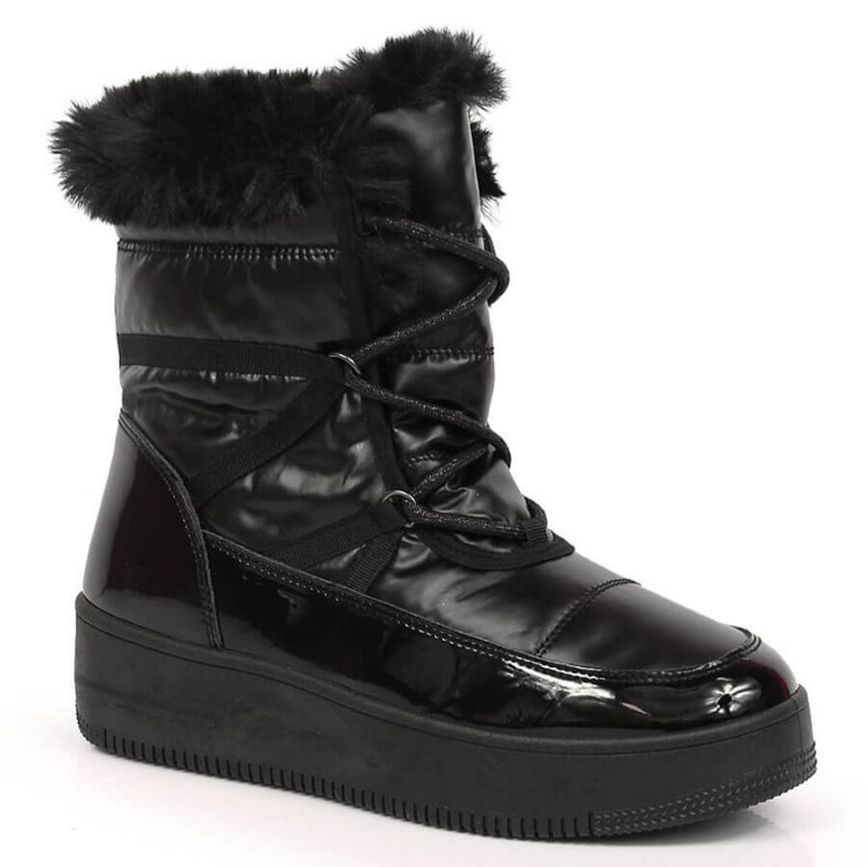Plateau-Schneestiefel mit Pelz NEWS W EVE379 schwarz