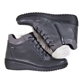 Lederstiefel mit isoliertem Keil Helios W H524A grau