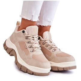 Damen Trekkingschuhe Trappers Memory Foam Big Star Beige KK274363