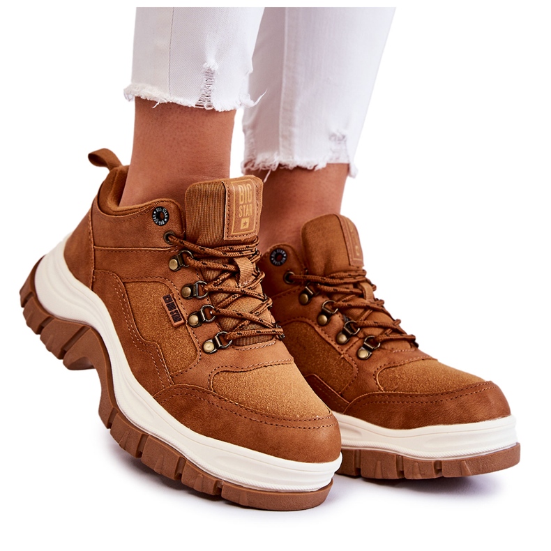 Damen Trekkingschuhe Trappers Memory Foam Big Star KK274362 Braun