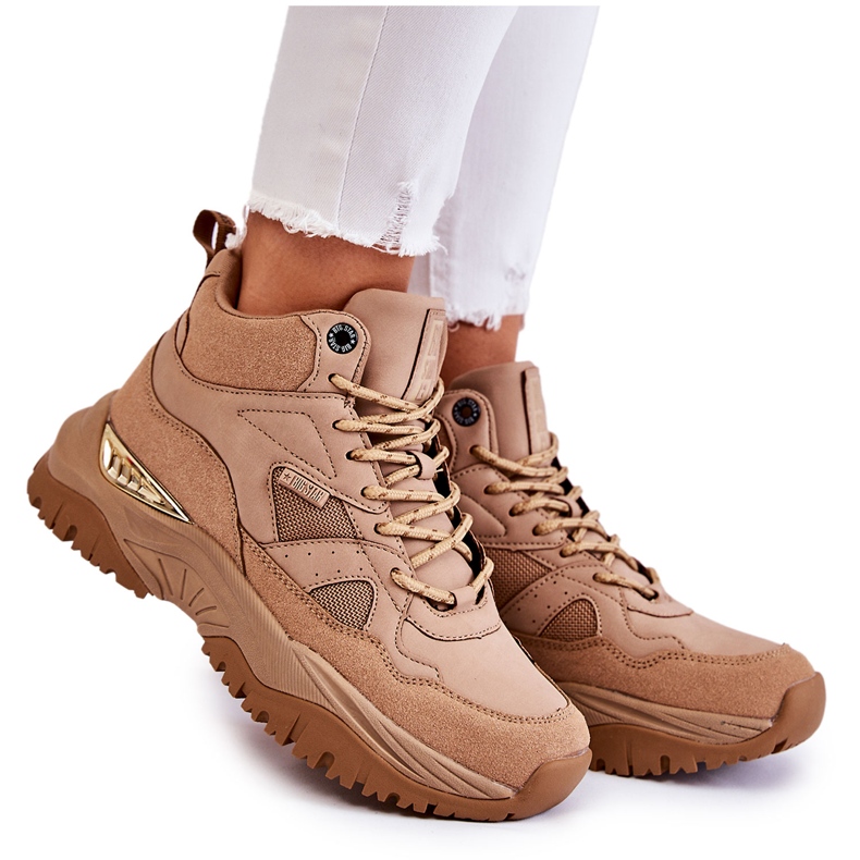 Damen High Sportschuhe Memory Foam System Big Star KK274355 Beige