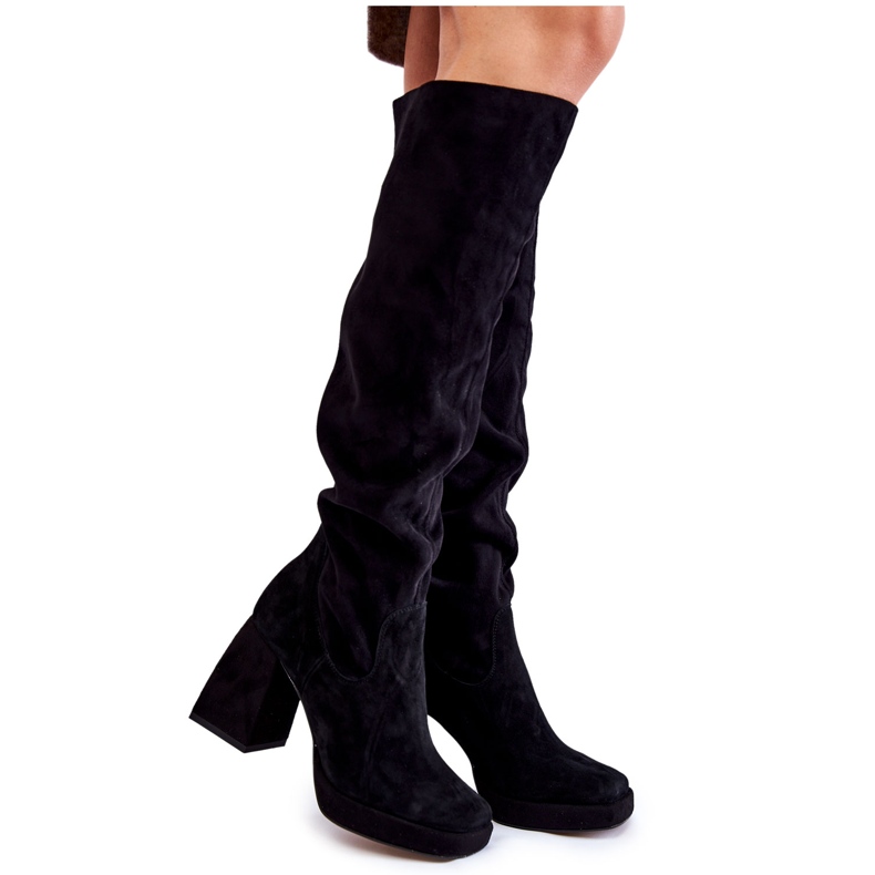 PA2 Schwarze Kessler Wildlederstiefel für Damen