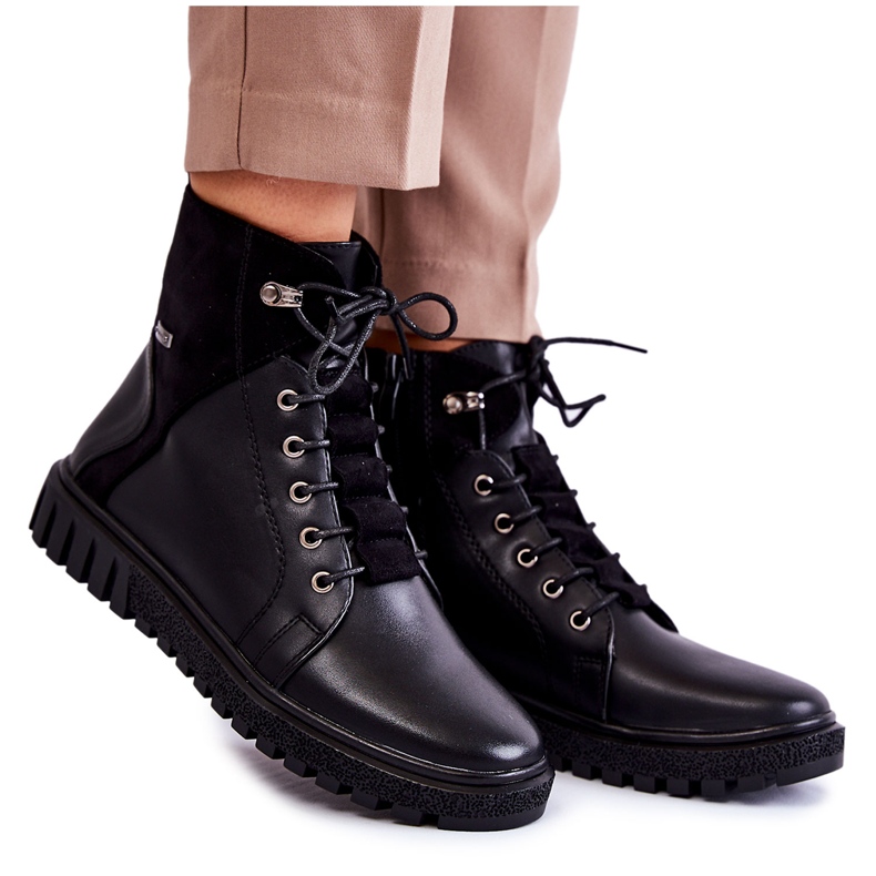 Sergio Leone Damenstiefel auf der schwarzen Kristin-Plattform