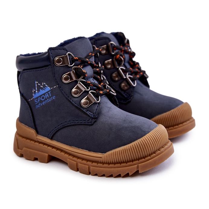 Warme Kinderstiefel Trapper Marineblau Walter