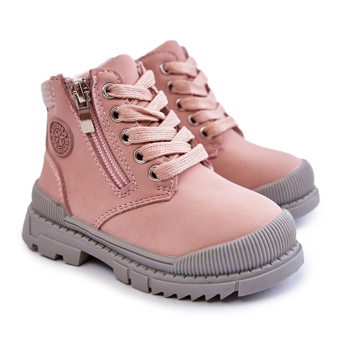 PE1 Pelzisolierte Kinderstiefel Pink Hopper Trappers rosa