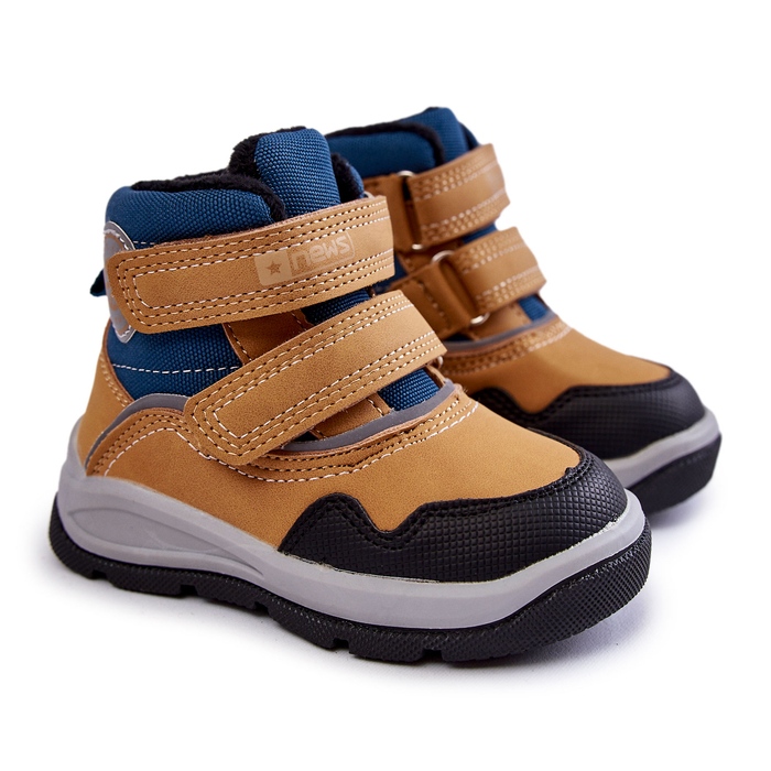 Warme Kinderstiefel mit Klettverschluss Camel Tweety braun