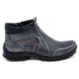 Olivier Herren Winter Lederstiefel 352MP grau