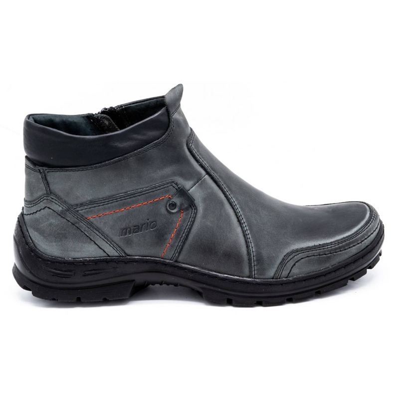 Olivier Herren Winter Lederstiefel 352MP grau
