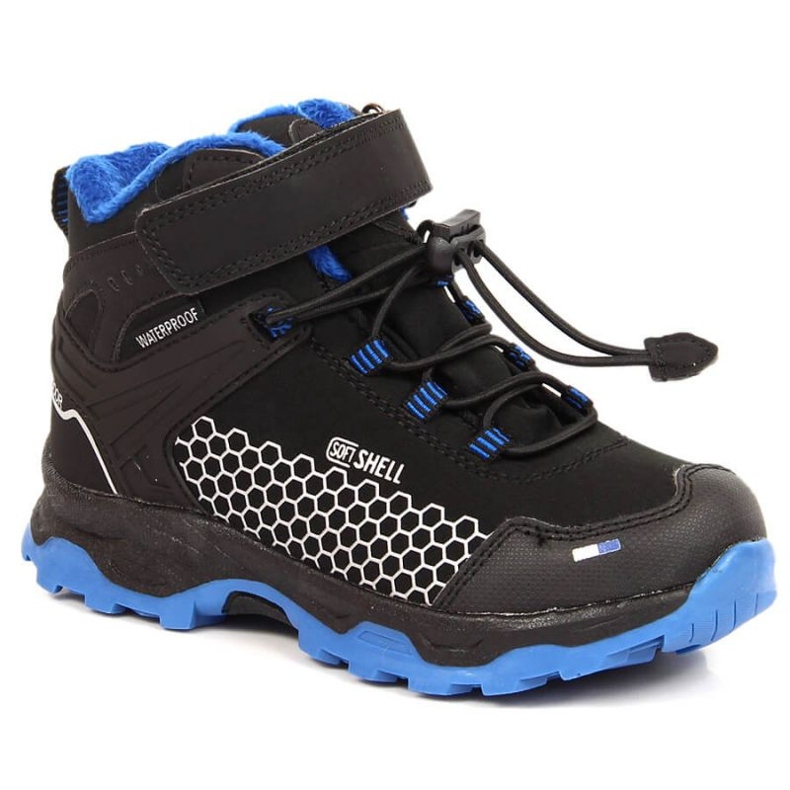 American Club Jr.AM904A Wasserdichte Schneestiefel mit Klettverschluss schwarz