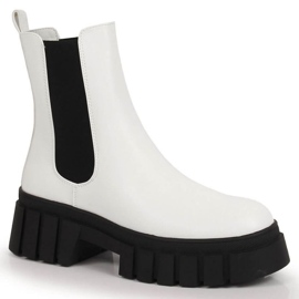 Stiefel auf der isolierten Plattform Sergio Leone W SK392B weiß