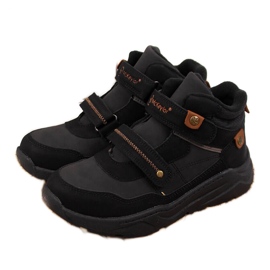 Schwarze Stiefel für Jungen mit Klettverschluss McKeylor