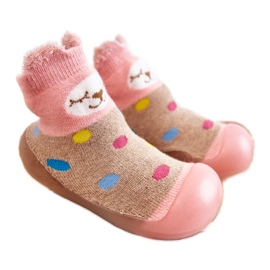 BEFADO S.A. Kinderhausschuhe Niechodki Befado 002P019 Beige-Rosa blau