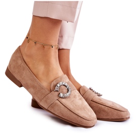 PS1 Klassische dunkelbeige Wildleder-Loafer von Halla