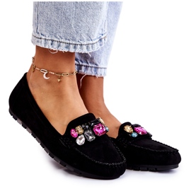 PS1 Wildlederloafer für Damen mit schwarzen Janetta-Verzierungen