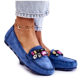 PS1 Wildlederloafer für Damen mit blauen Janetta-Ornamenten