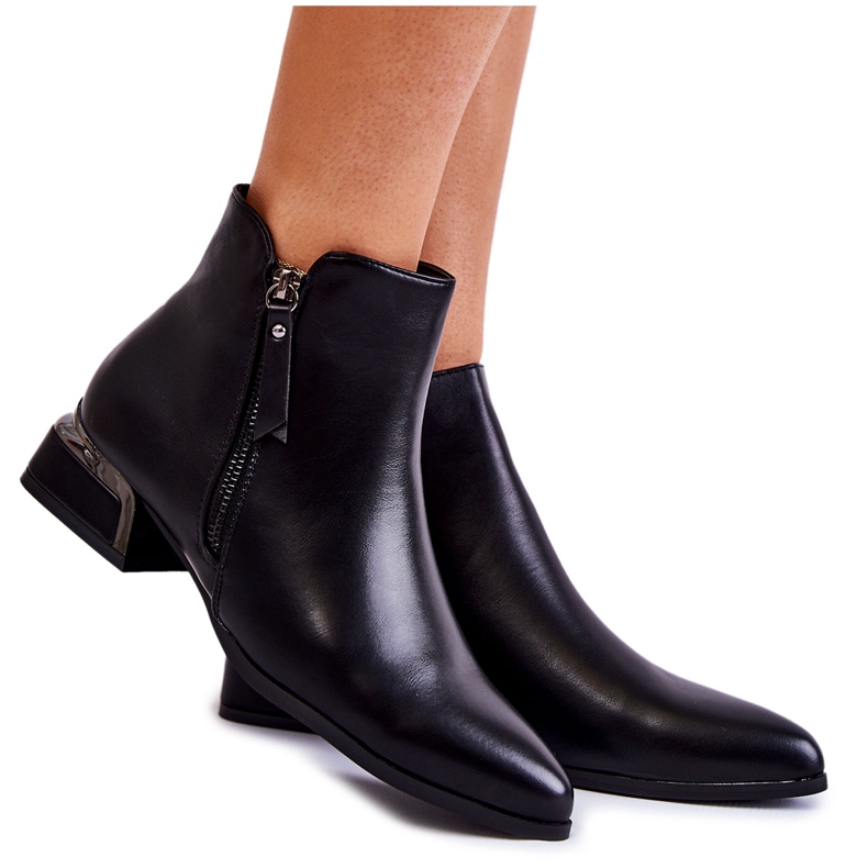 PS1 Warme Lederstiefel für Damen Schwarz Laufey