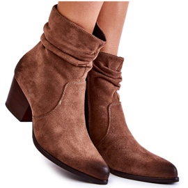 Vinceza Warme Stiefel aus Wildleder für Damen Beige Wenche braun