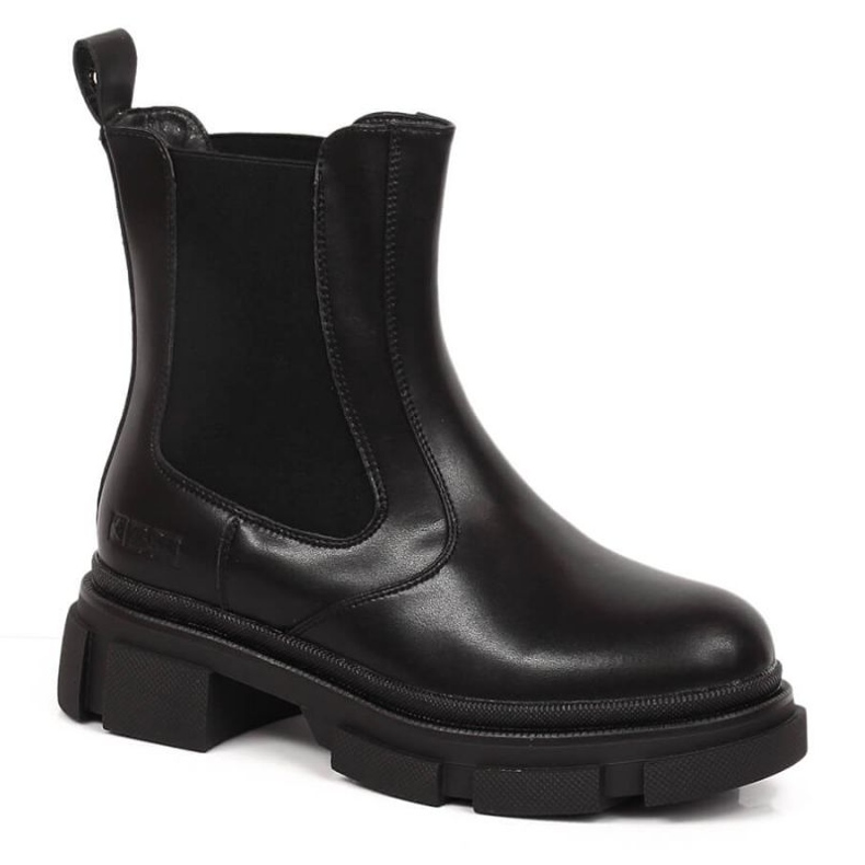 Chelsea-Stiefel auf der Plattform isoliert Big Star W INT1787 schwarz