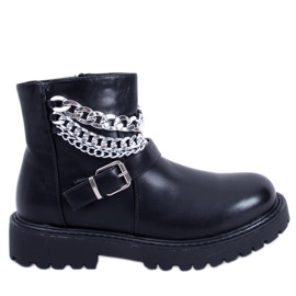 BM Marvin Schwarze Stiefeletten mit Kette