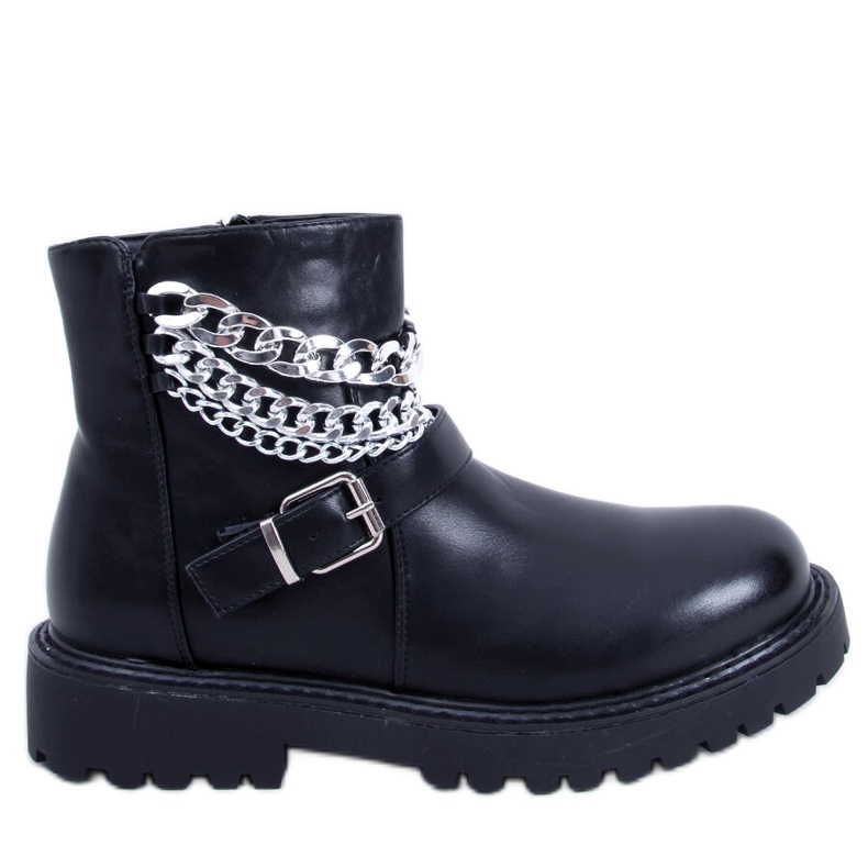BM Marvin Schwarze Stiefeletten mit Kette