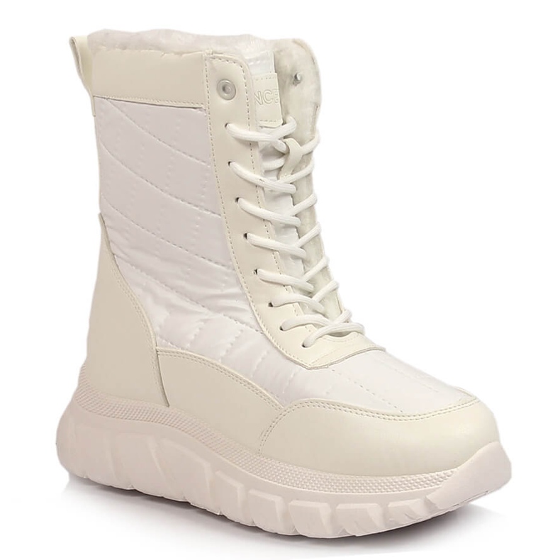 Hohe Schneestiefel für Damen mit Fell, weiß Vinceza