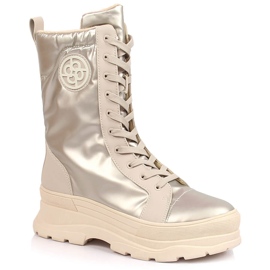 Metallic beige Schneestiefel für Damen Bugatti KK253134