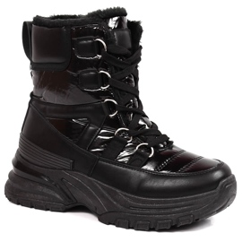 Schneestiefel mit Schnürung für Damen in Metallic-Schwarz Potocki