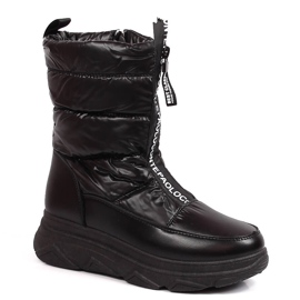 Damen Schneestiefel mit Reißverschluss schwarz Potocki