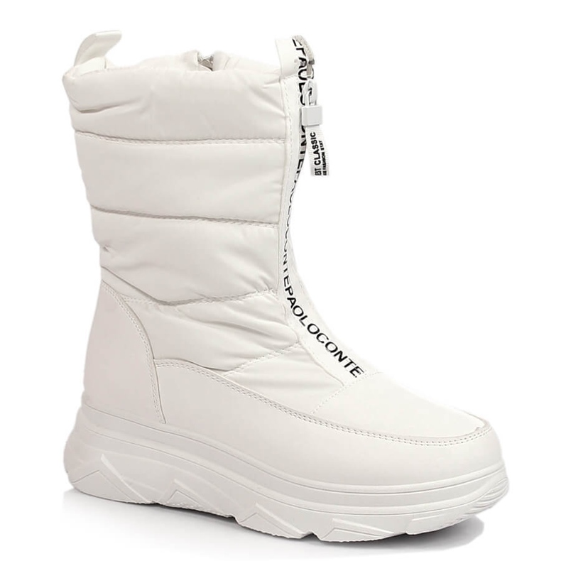 Damen-Schneestiefel mit Reißverschluss, weiß Potocki