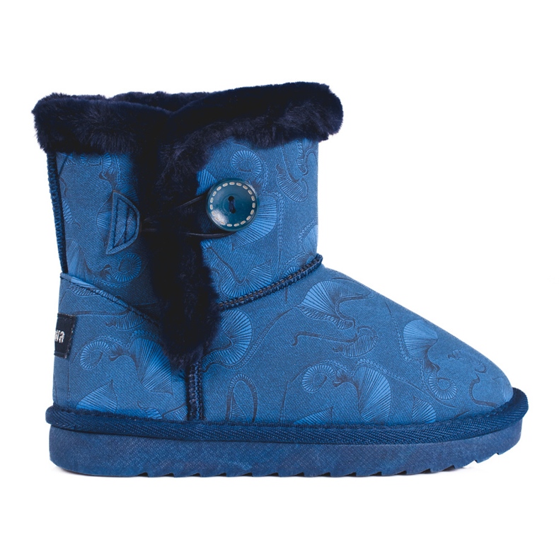 Blaue Schneestiefel für Mädchen mit Shelovet-Muster