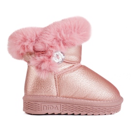 Warme Schneestiefel für Mädchen mit Fell Shelovet pink rosa