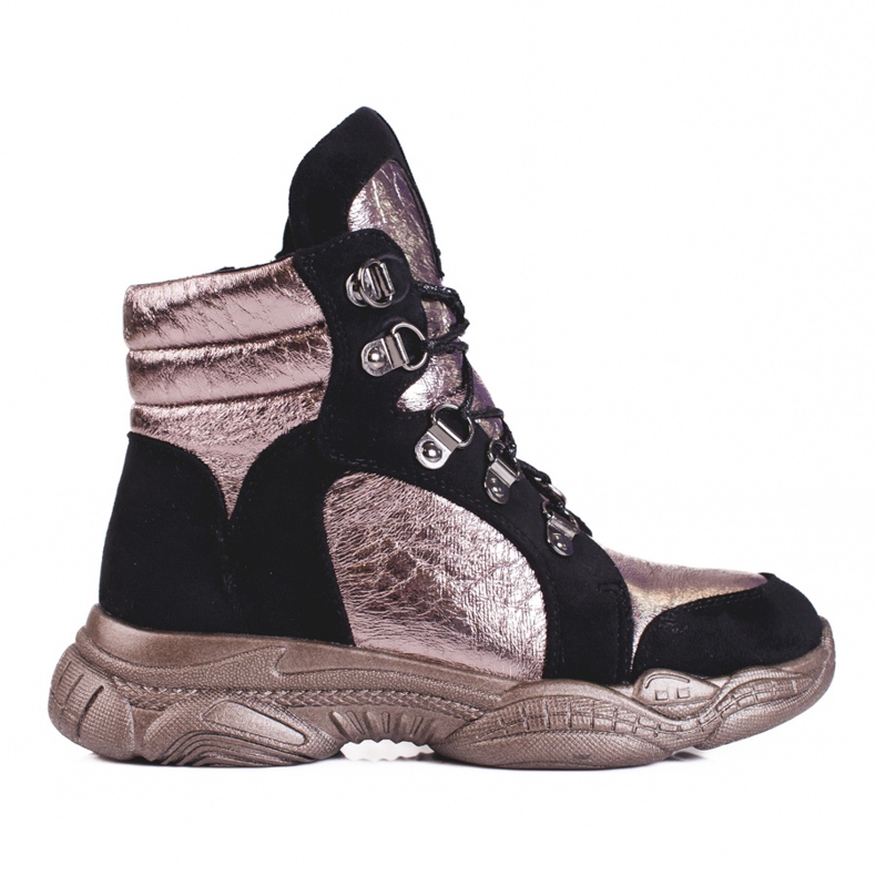 Mädchenstiefel auf dicker Shelovet-Sohle schwarz