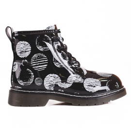 Mädchenstiefel mit Muster schwarz