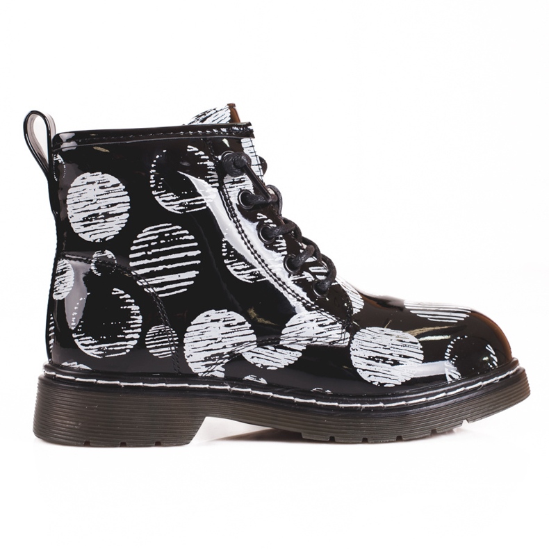 Mädchenstiefel mit Muster schwarz