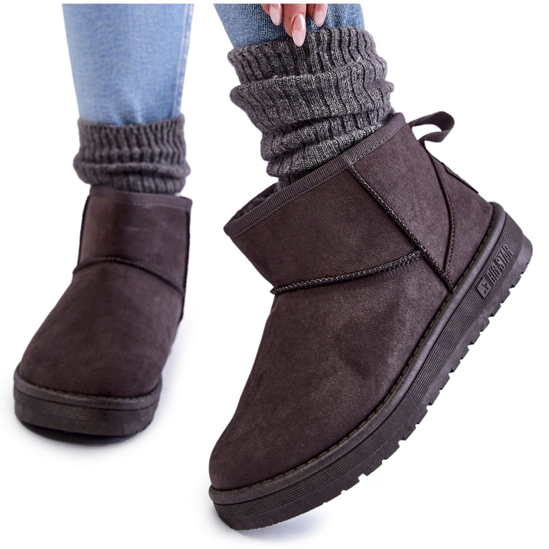 Warme Schneestiefel für Damen Big Star KK274291 Grau