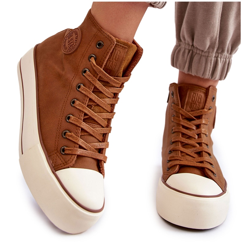 Damen High Insulated Sneakers Big Star KK274171 Braun