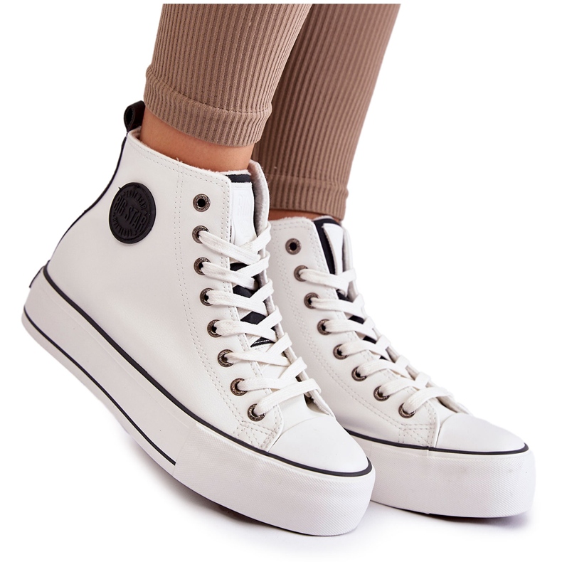 Hochisolierte Damen-Sneaker Big Star KK274170 Weiß