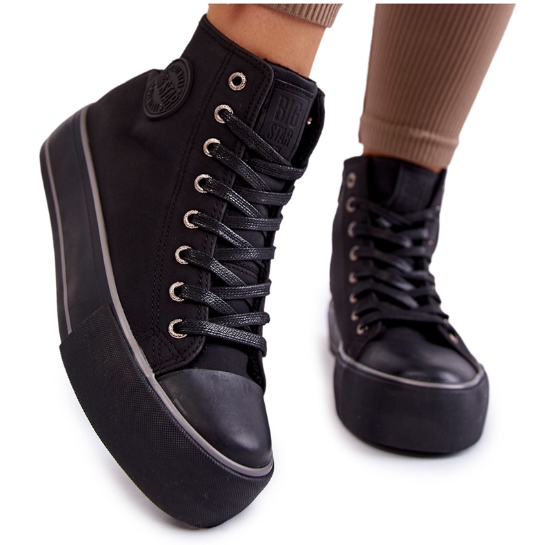 Damen High Insulated Sneakers Big Star KK274173 Schwarz
