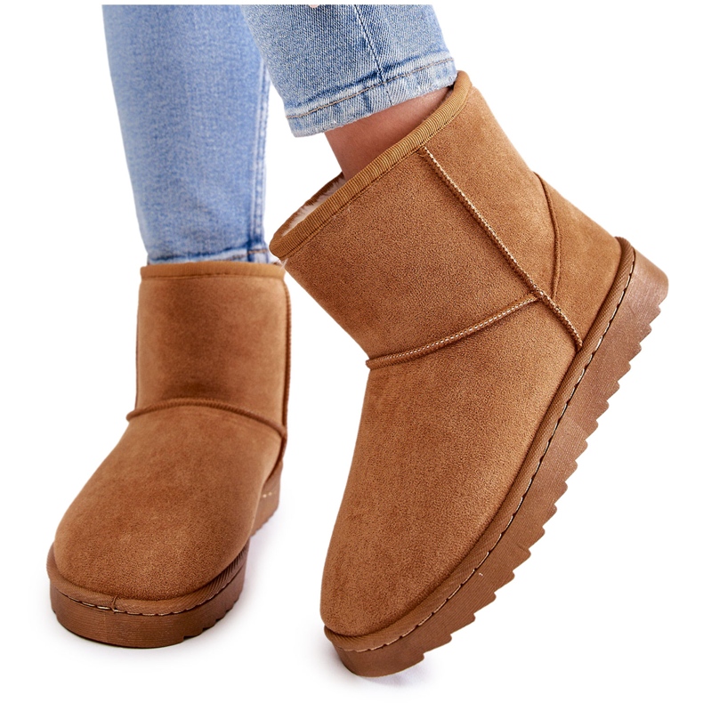 Warme Schneestiefel für Damen Hellbraun Virginia