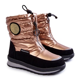 Hohe, mit Goldwolle isolierte Schneestiefel schwarz