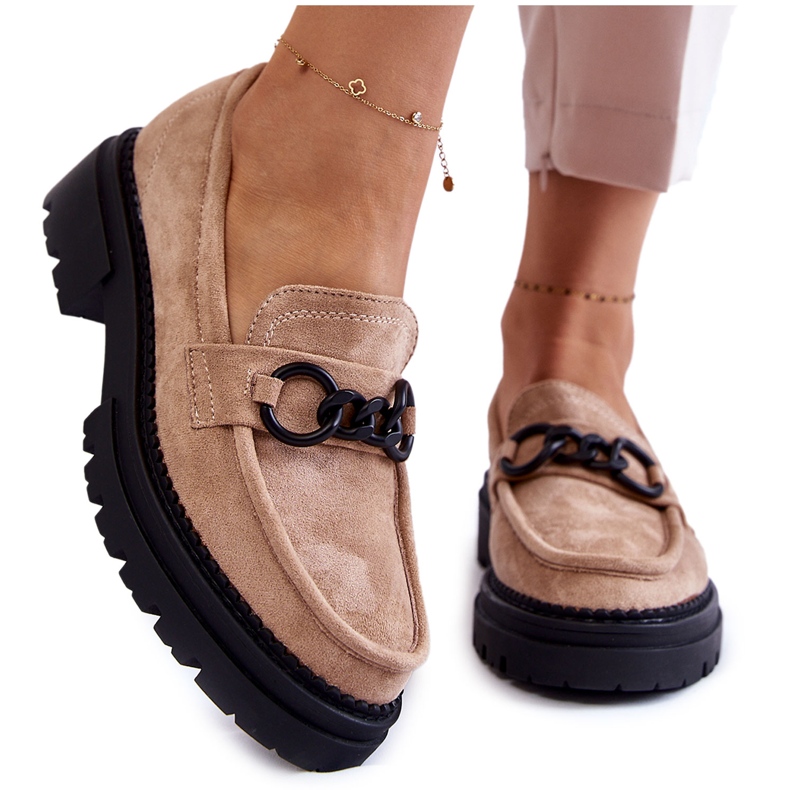 Damen-Loafer Wildleder-Loafer La.Fi Beige Willows