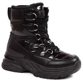 Metallic-Schnür-Schneestiefel Potocki W WOL117A schwarz