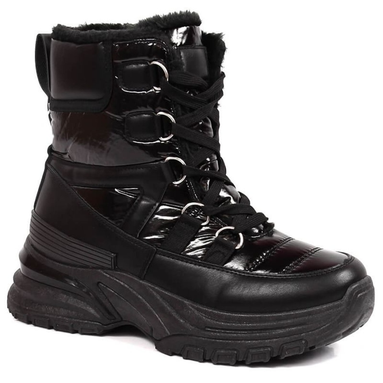 Metallic-Schnür-Schneestiefel Potocki W WOL117A schwarz