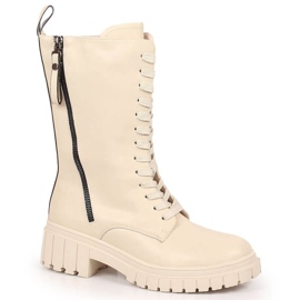 Isolierte Lederstiefel Artiker W HBH38B beige