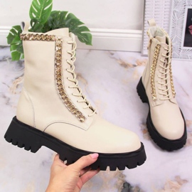 Stiefeletten aus Leder mit einer isolierten Kette Artiker W HBH40 beige